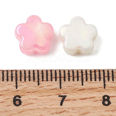 UV Plating Opaque Acrylic Beads OACR-G058-17D-1