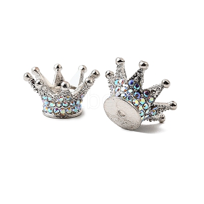 Alloy Rhinestone Crown Beads FIND-NH0001-19P-1
