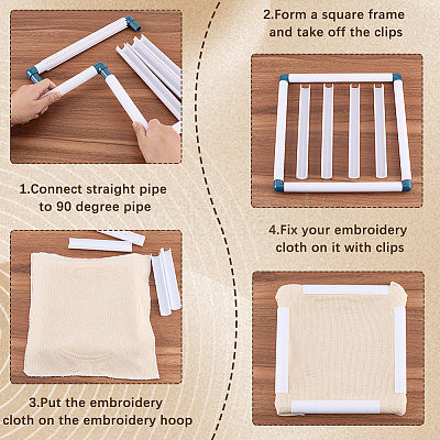 3 Stes 3 Styles Plastic Cross Stitch Embroidery Hoops DIY-CP0012-44A-1