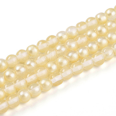 Baking Paint Transparent Glass Beads Strands DGLA-N011-4mm-02-1