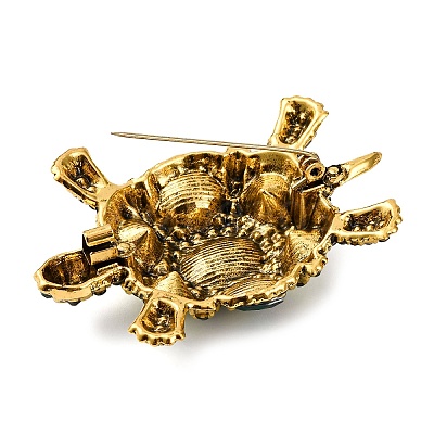 Alloy Rhinestone Lapel Pins for Clothes ALRI-D302-01B-AG-1