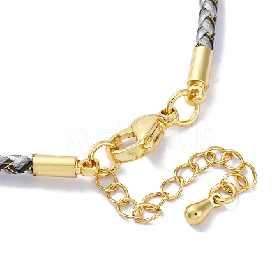 Polyester Cord Braided Bracelet Makings MAK-Z003-01G-12-1