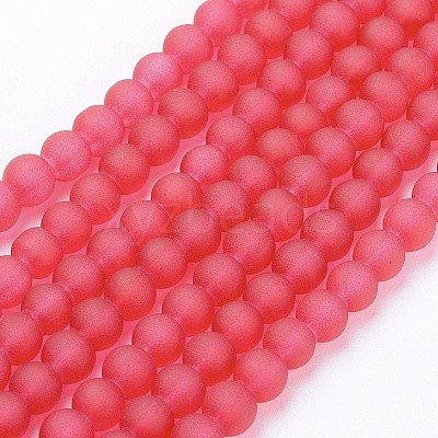 Baking Paint Transparent Glass Bead Strands X-GLAA-S031-4mm-40-1