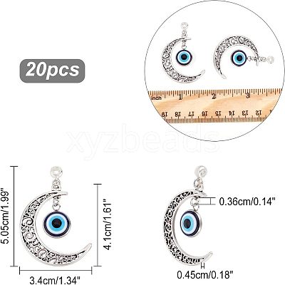 Alloy Hollow Moon Big Pendants FIND-NB0002-45-1