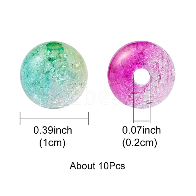 Transparent Crackle Acrylic Beads CACR-YW0001-09B-1