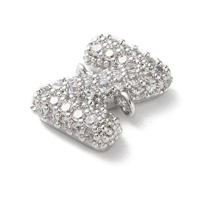 Brass Micro Pave Cubic Zirconia Letter Links KK-I717-04Z-P-1