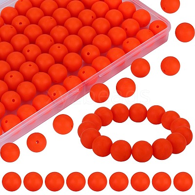 80Pcs Round Silicone Focal Beads SIL-SZ0001-24-06-1