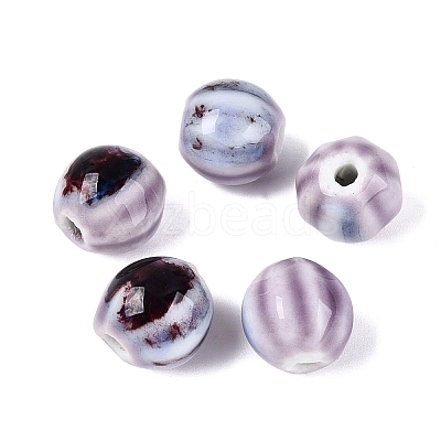 Vintage Porcelain Corrugated Beads PORC-N013-11L-1