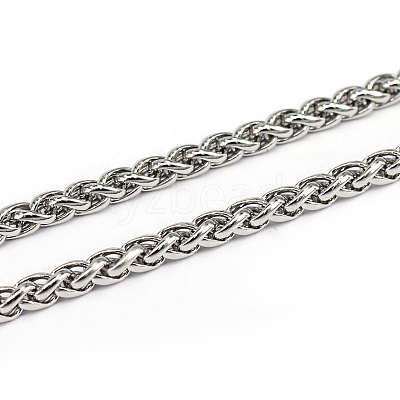Tarnish Resistant 3.28 Feet 304 Stainless Steel Wheat Chains X-CHS-L001-30-4mm-1