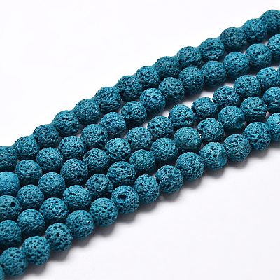 Natural Lava Rock Round Bead Strands G-I124-10mm-09-1