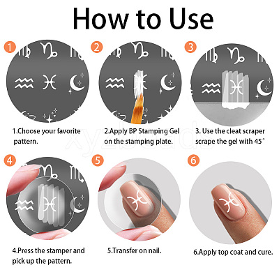 Stainless Steel DIY Nail Art Templates MRMJ-WH0092-011-1