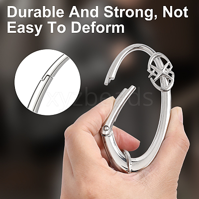 2Pcs 2 Colors Alloy Spring Gate Rings FIND-ME0003-44B-1