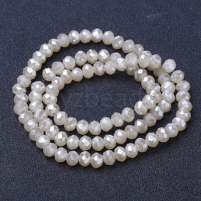 Electroplate Glass Beads Strands EGLA-A034-J2mm-Y03-1