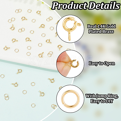 Brass Spring Ring Clasps KK-BBC0025-65-1