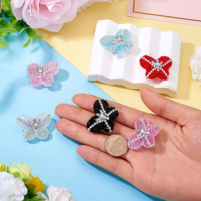 6Pcs 6 Colors Opaque Acrlyic Sparkling Rhinestones Beads SACR-TA0001-51-1