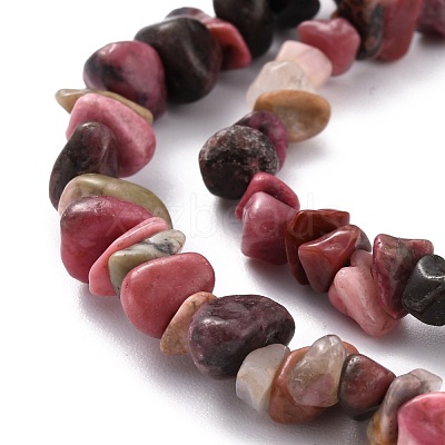 Natural Rhodonite Chip Bead Strands G-M205-24-1