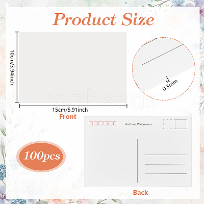 50Pcs Rectangle Blank Watercolor Paper Post Card DIY-WH0671-385-1