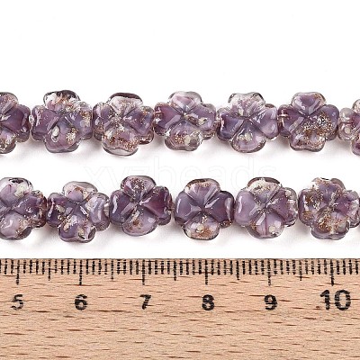 Luminous Handmade Gold Foil Glass Beads Strands FOIL-N029-01E-1