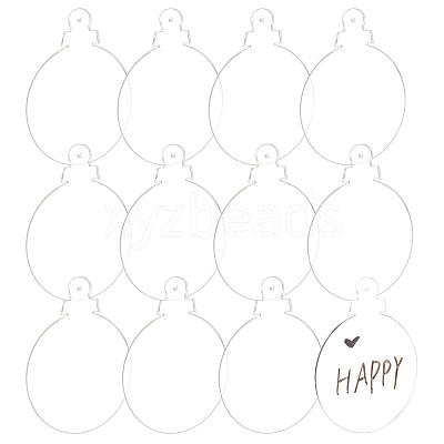 Transparent Acrylic Disc Pendants TACR-NB0001-07C-1