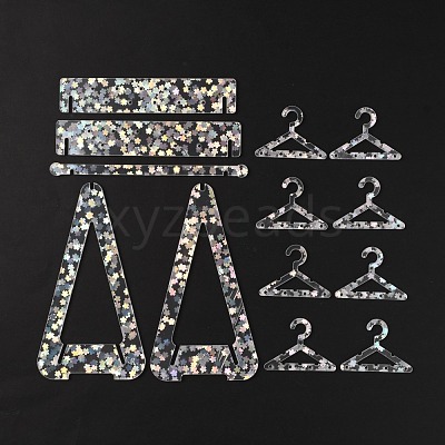 Transparent Acrylic Earring Display Stands EDIS-WH0006-46-1