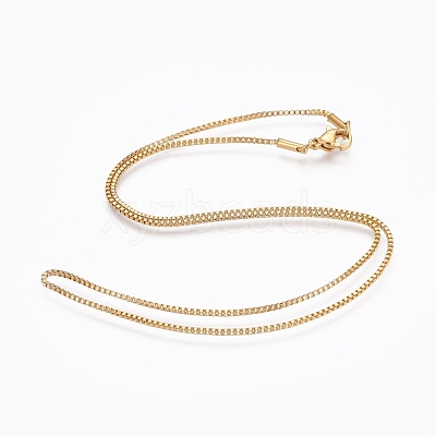 304 Stainless Steel Box Chain Necklaces X-NJEW-F248-05A-G-1