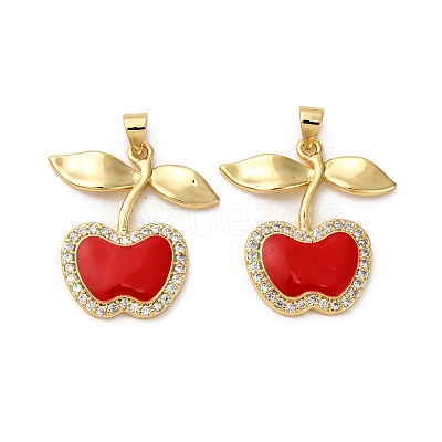 Brass Micro Pave Cubic Zirconia Pendants KK-D390-18G-01-1