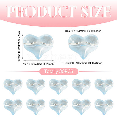 30Pcs Transparent Glass Beads GLAA-TADJ0001-02F-1
