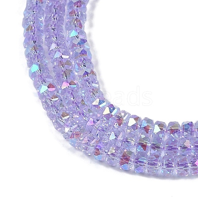 Electroplate Glass Beads Strands GLAA-Q105-03-1