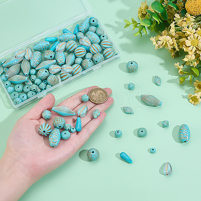 96Pcs 12 Styles Acrylic Beads OACR-PH0004-65-1