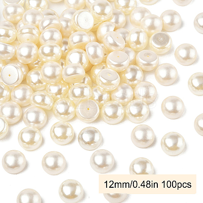 100Pcs ABS Plastic Imitation Pearl Beads OACR-YW0002-46A-1