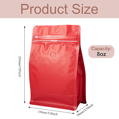 10Pcs BOPP and Aluminized PET and PE Resealable Coffee Zipper Bags with Valve ABAG-TA0001-93G-1