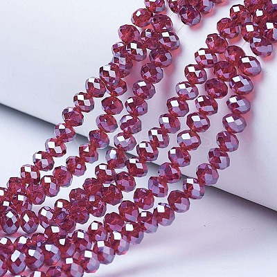 Electroplate Glass Beads Strands EGLA-A034-T8mm-A02-1