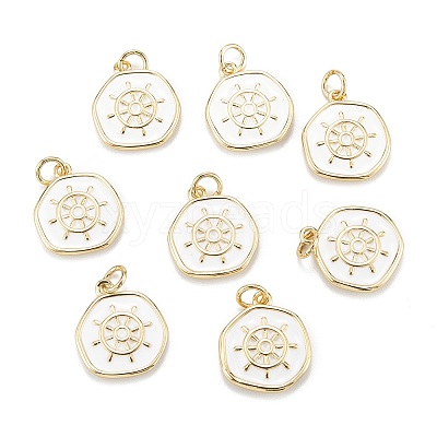 Brass Enamel Pendants LS-KK-A155-07G-1