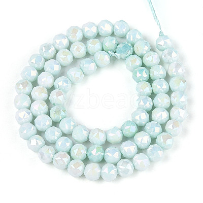 Anti-Tarnish Electroplate Glass Beads Strands GLAA-N010-6mm-02-1