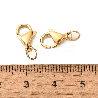 Ion Plating(IP) 304 Stainless Steel Lobster Claw Clasps Hand Polished STAS-AB12-G-02-1