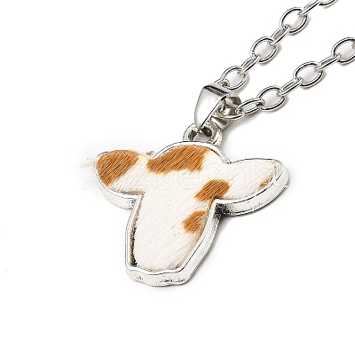 Zinc Alloy with Leather Pendant Necklces NJEW-Z034-01B-P-1