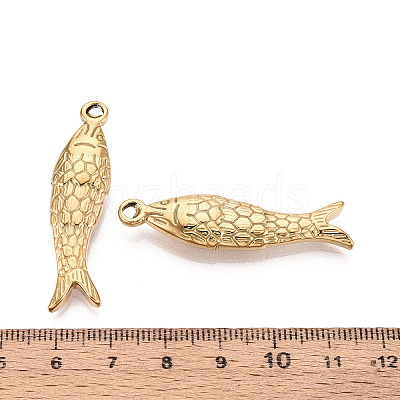 304 Stainless Steel Fish Pendants STAS-T069-14G-1