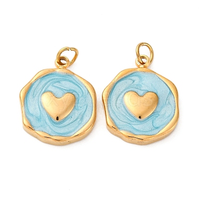 304 Stainless Steel Enamel Pendants STAS-U061-34G-C02-1