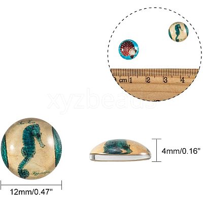 Flatback Glass Cabochons for DIY Projects GGLA-PH0005-12mm-06D-1