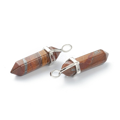 Natural Tiger Iron Pointed Pendants G-M378-01P-A30-1