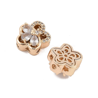 Rack Plating Brass Micro Pave Cubic Zirconia Beads KK-F879-12G-1