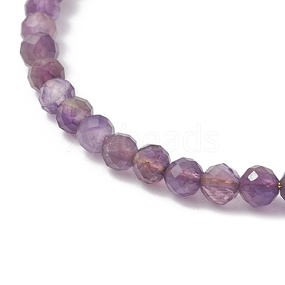 Natural Amethyst Beaded Cuff Bangles BJEW-JB13326-02-1