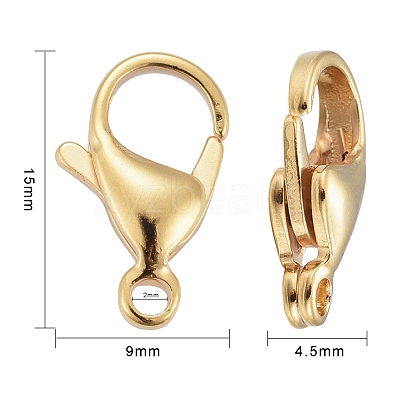 304 Stainless Steel Lobster Claw Clasps X-STAS-H352-01G-G-1