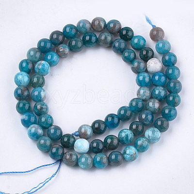 Natural Apatite Beads Strands X-G-S333-6mm-031-1