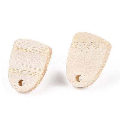 Ash Wood Stud Earring Findings EJEW-N017-011R-1