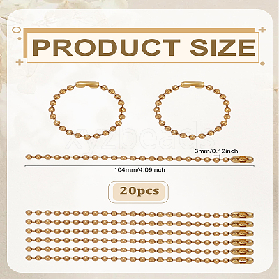 20Pcs Brass Beads Chain KK-LP0004-78-1