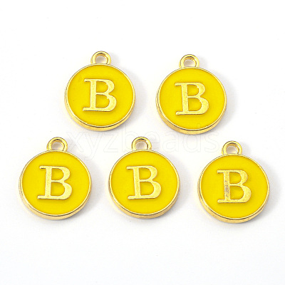 Golden Plated Alloy Enamel Charms X-ENAM-S118-09B-1