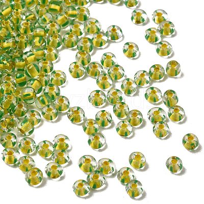 Transparent Stripe Glass Seed Beads GLAA-NH0001-06H-1