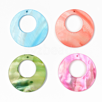 Natural Freshwater Shell Pendants SSHEL-R048-017-1