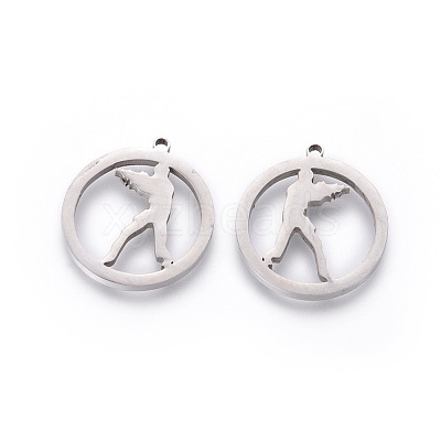 Non-Tarnish 201 Stainless Steel Pendants X-STAS-F231-071P-1